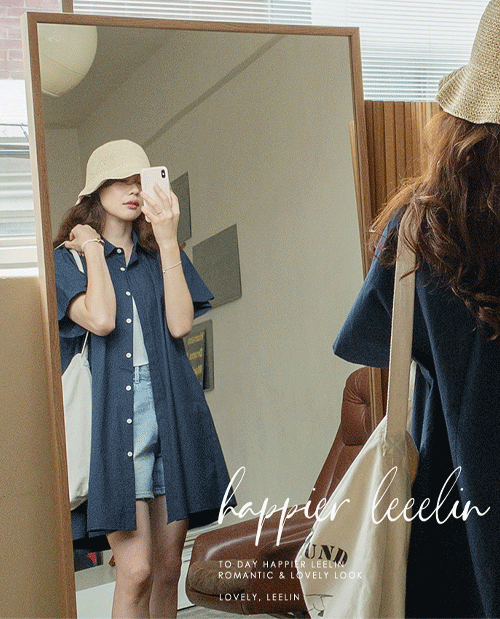 leelin-[훌라인 바스락 투웨이 셔츠 원피스 [size:F(55~77)]]♡韓國女裝連身裙