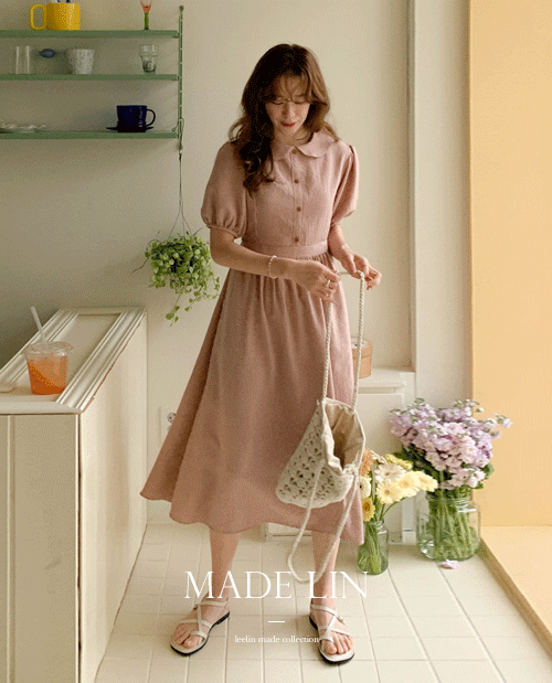 leelin-[MADE LIN 톰소여 러블리카라 체크 원피스[size:F(55~66)]]♡韓國女裝連身裙