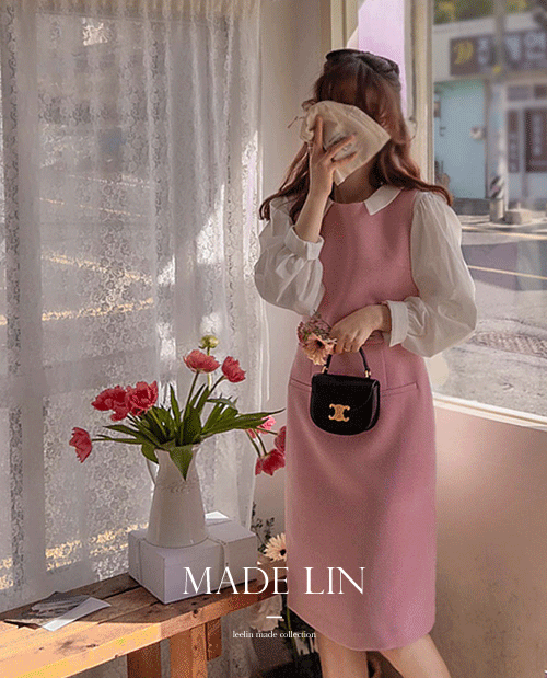 leelin - [[신상특가 1만원할인]MADE LIN안젤라 화사한 봄파스텔 엣지 원피스[size:S(55),M(66)]]♡韓國女裝連身裙