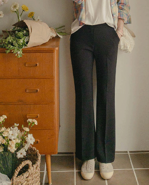 leelin - [[신상 1만원 특가]슈드 찰랑쫀득 군살쏙- 세미부츠컷 슬랙스 [size:S,M,L,XL]]♡韓國女裝褲