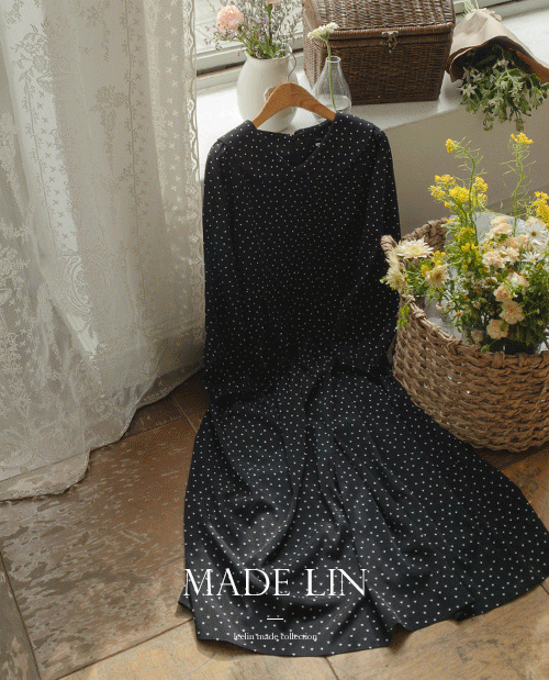 leelin - [[신상 1만원특가][속살가림 원피스/찰랑핏 원피스]MADE LIN 세르딘 러블리무드 도트 원피스 [size:F(55~66)]]♡韓國女裝連身裙