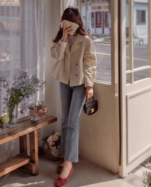 leelin - [[LABEL] 봄크란츠 기분좋은 바스락 백맞주름 맵시자켓 [size:F(55~66)]]♡韓國女裝外套