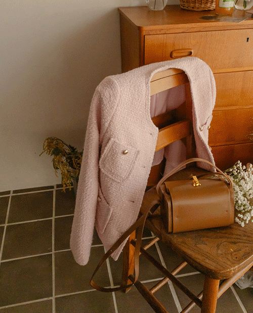 leelin - [[LABEL][핑크]린느 세련된 무드 울 트위드자켓 [size:F(55~66)]]♡韓國女裝外套