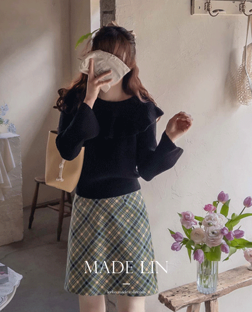 leelin - [MADE LIN메이든 싱그런체크 맵시핏 스커트[size:F(55~66)]]♡韓國女裝裙