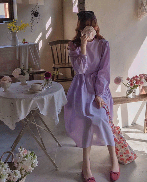 leelin - [제니버튼 봄스트라이프 단아한 엣지핏 원피스[size:F(55~66)]]♡韓國女裝連身裙