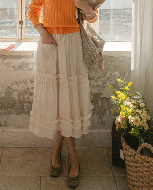 leelin - [바이미 러블리포켓 캉캉 스커트[size:F(55~66)]]♡韓國女裝裙
