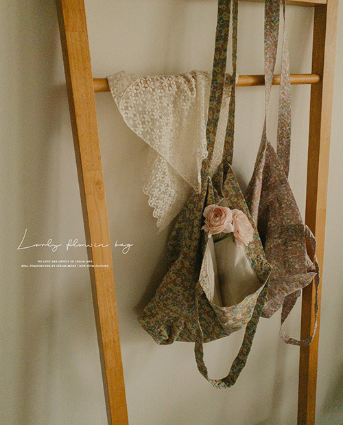 leelin - [팬지 잔꽃나염 에코백]♡韓國女裝袋