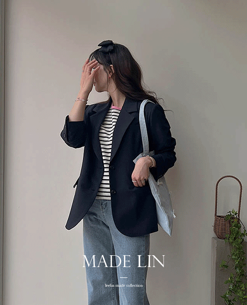 leelin - [[신상 1만6천원특가][딥네이비]MADE LIN 자연스레 커버되는 테일러드 카라자켓[size:F(55~66반)][4/22 입고예정]]♡韓國女裝外套