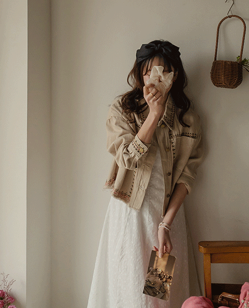leelin - [[LABEL] 헨스 자수 유니크무드 수술 자켓[size:F(55~66)]]♡韓國女裝外套