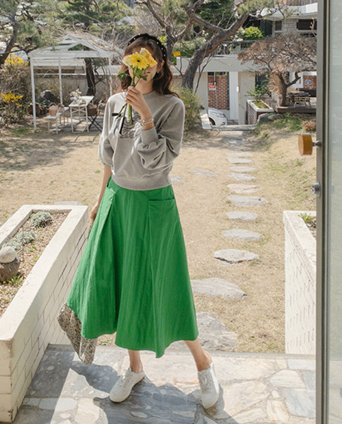 leelin - [지금부터! 바스락 빅포켓 롱 스커트[size:F(55~66)]]♡韓國女裝裙