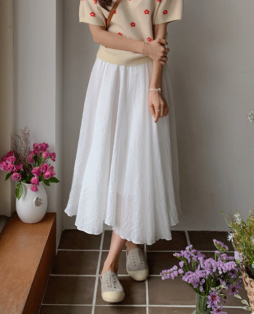 leelin - [아델 퓨어무드 플레어 롱 스커트[size:F(55~66)]]♡韓國女裝裙